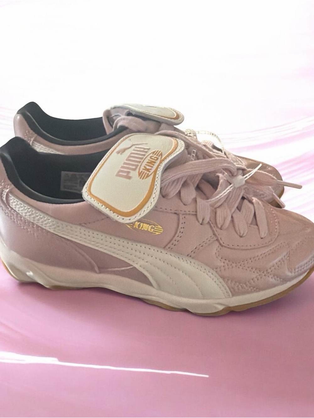 Puma Women's Blush Pink and White Classic Sneakers